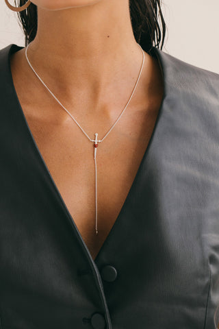 Love dagger necklace silver