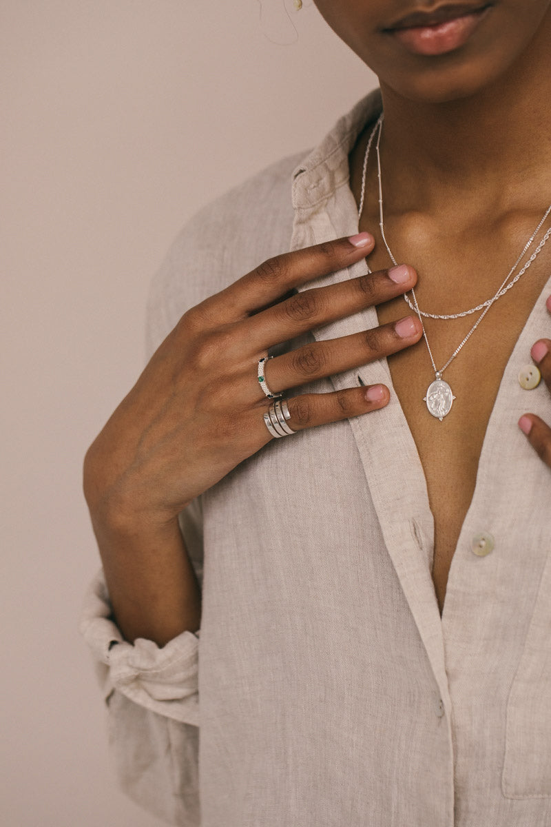 Gaia pinky ring silver