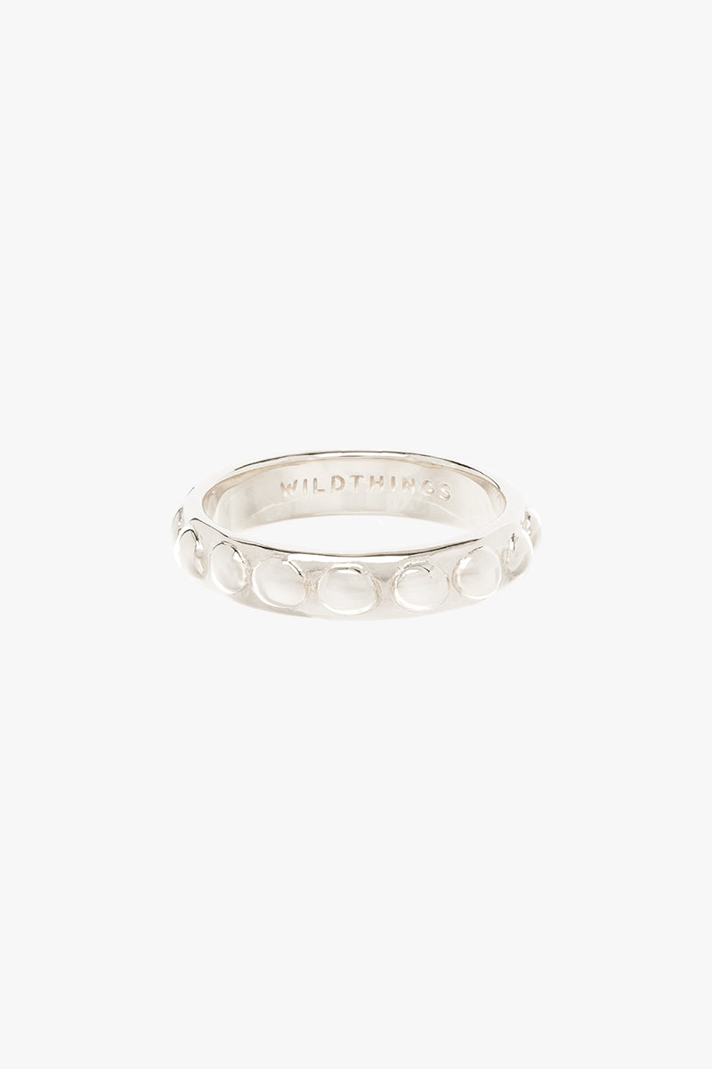 Roman dots ring silver