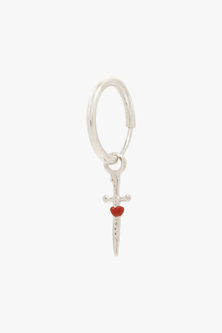 Love dagger hoop earring silver