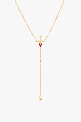 Love dagger necklace gold plated