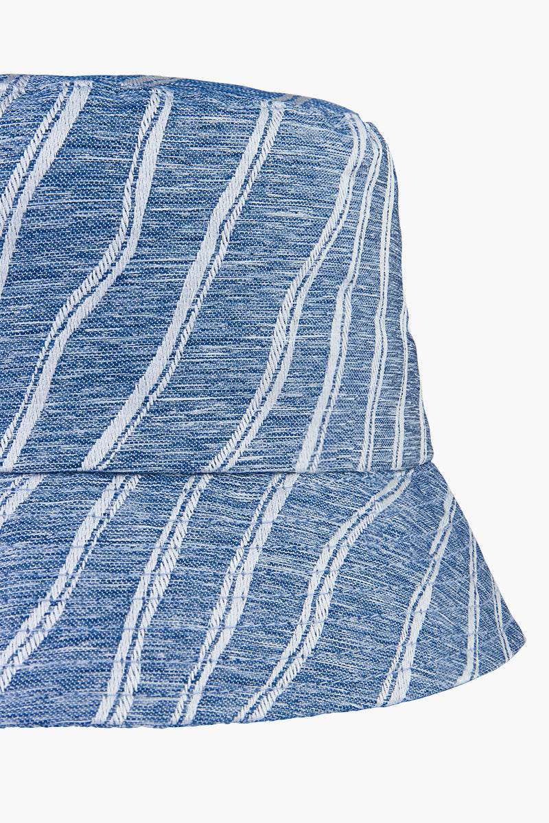 Denim striped bucket hat