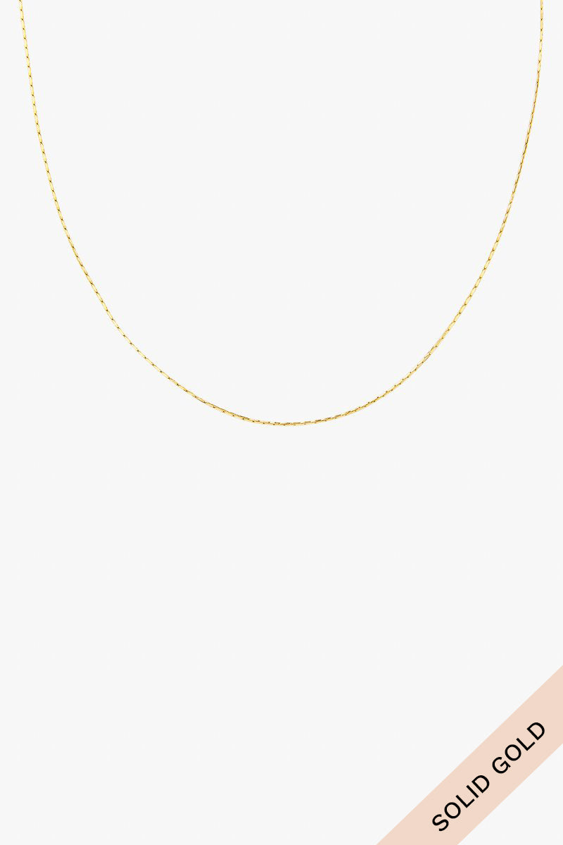 Middle snake necklace 14k solid gold (48cm)