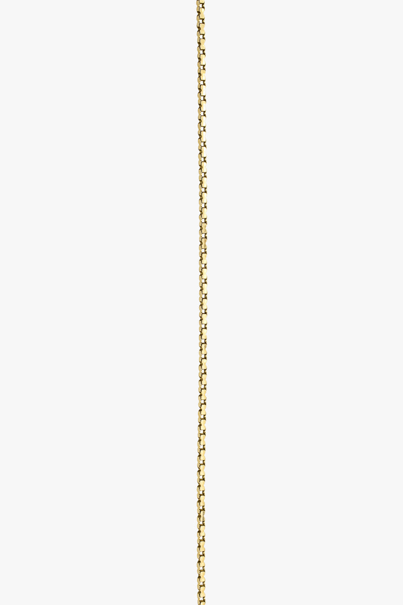 Middle box necklace 14k solid gold (48cm)