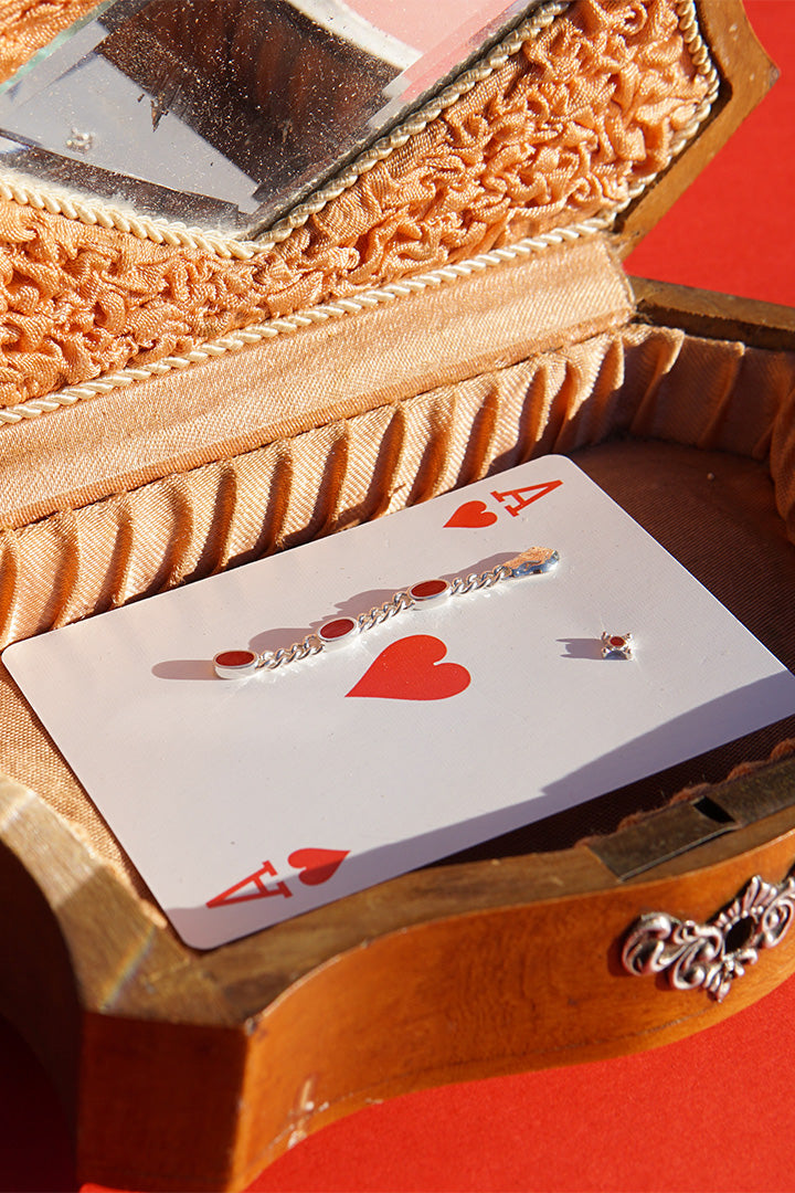 Lover Chain Stud Silver