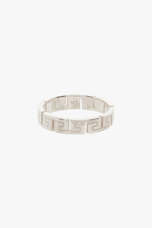 Meander ring silver