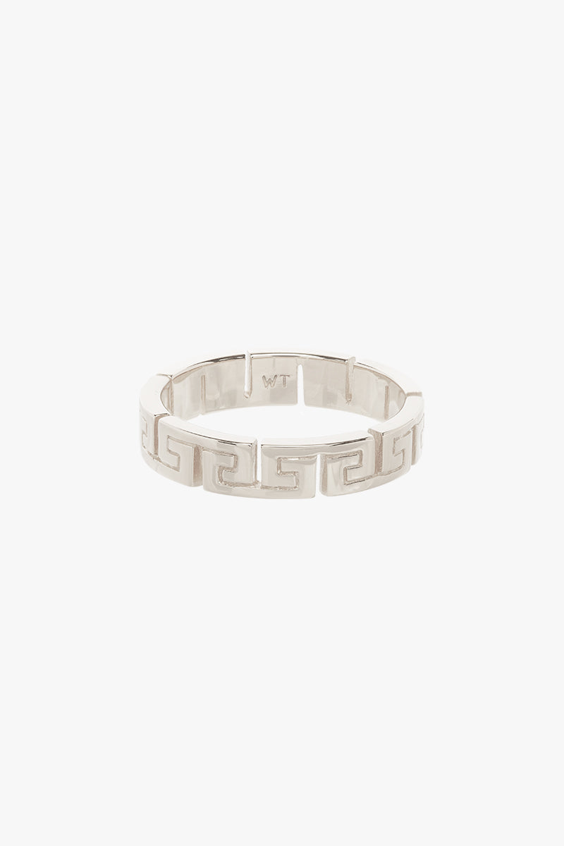Meander ring silver