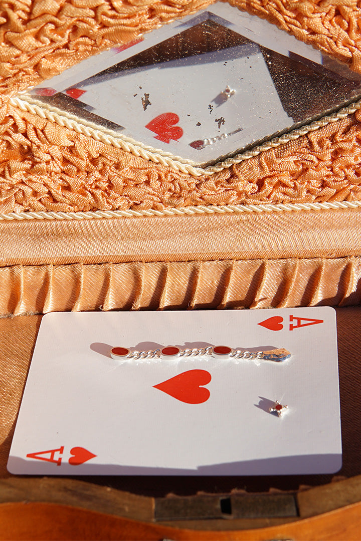 Ruby Romance Stud Silver