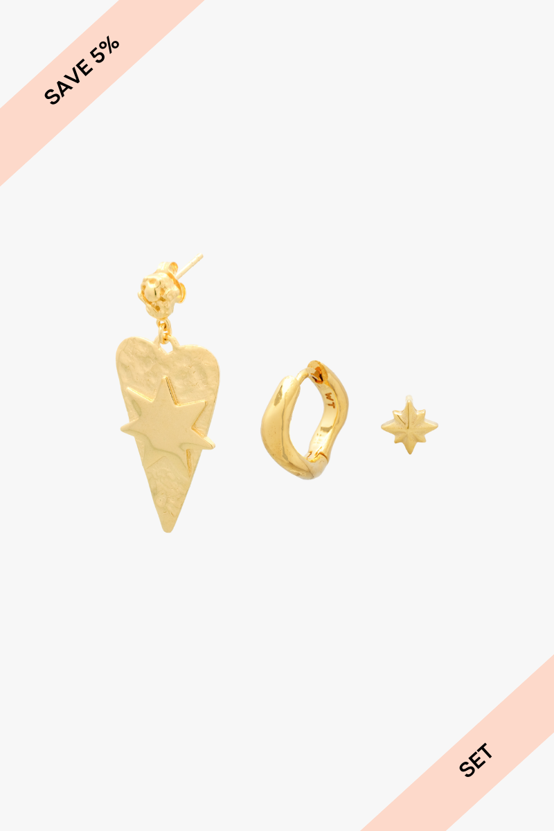 Celestial Heart Set Gold Plated