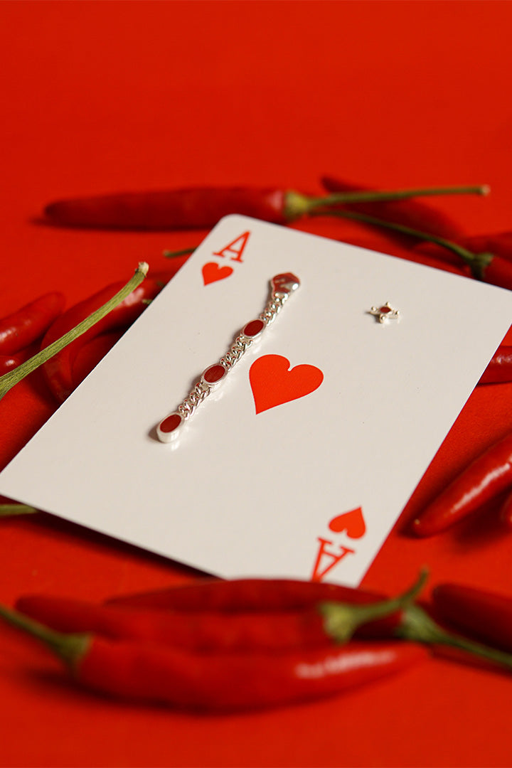 Ruby Romance Stud Silver