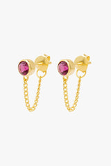 Fuchsia chain stud gold plated