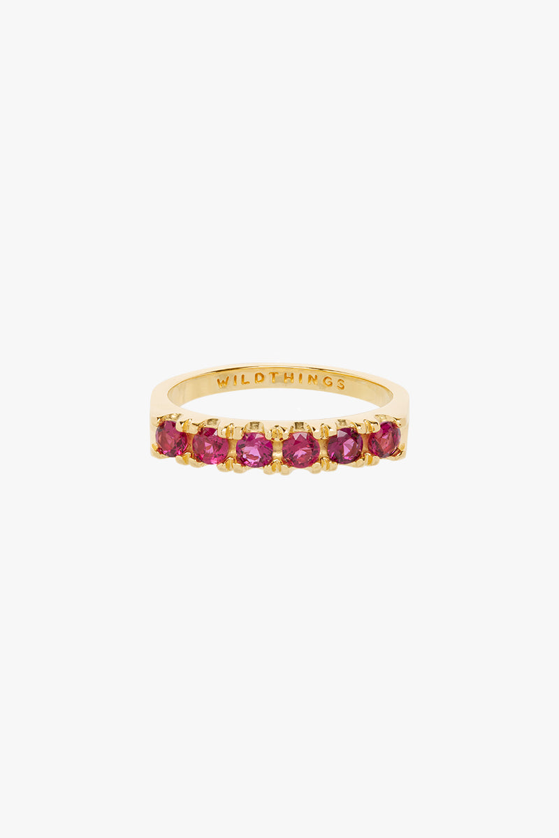 Vintage fuchsia ring gold plated