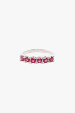 Vintage fuchsia ring silver