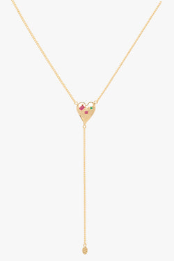 Colorful heart necklace gold plated