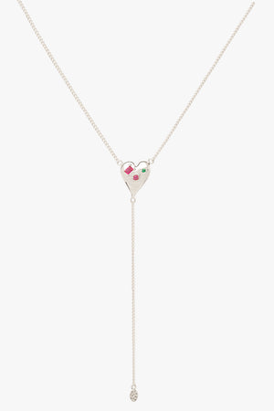 Colorful heart necklace silver