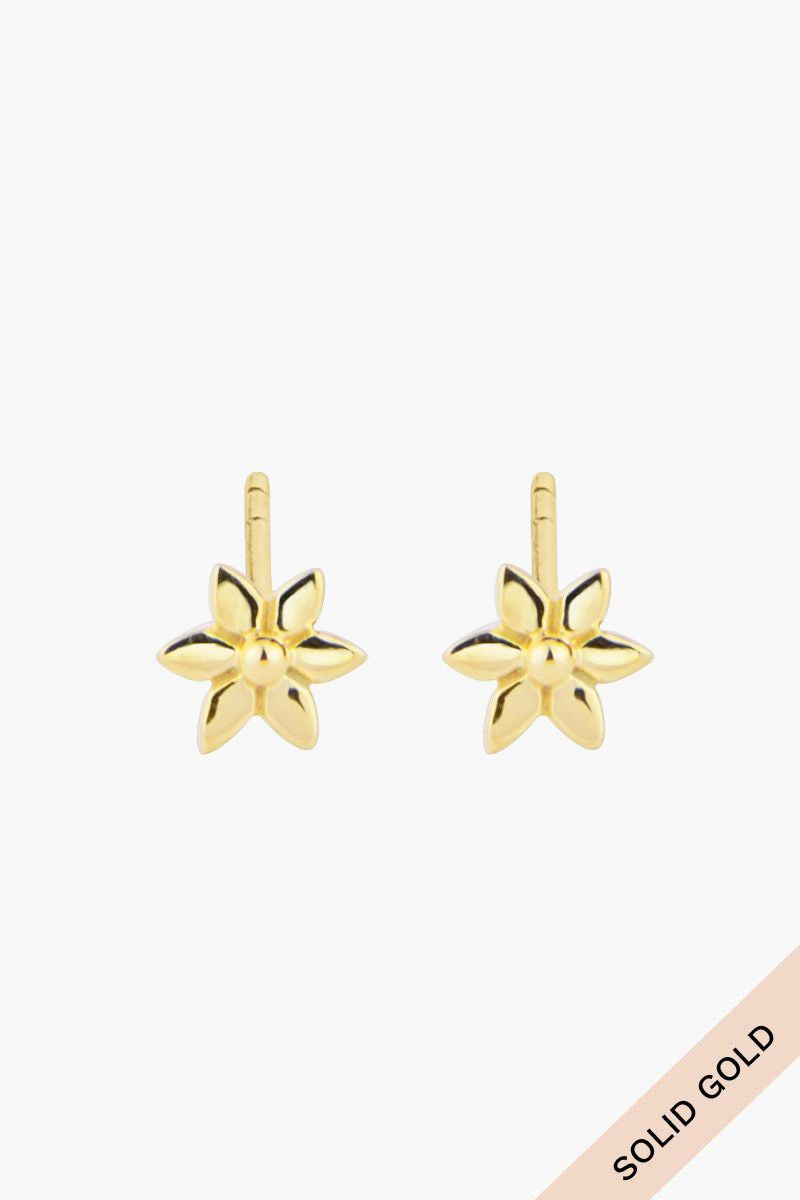 Flower stud 14k solid gold