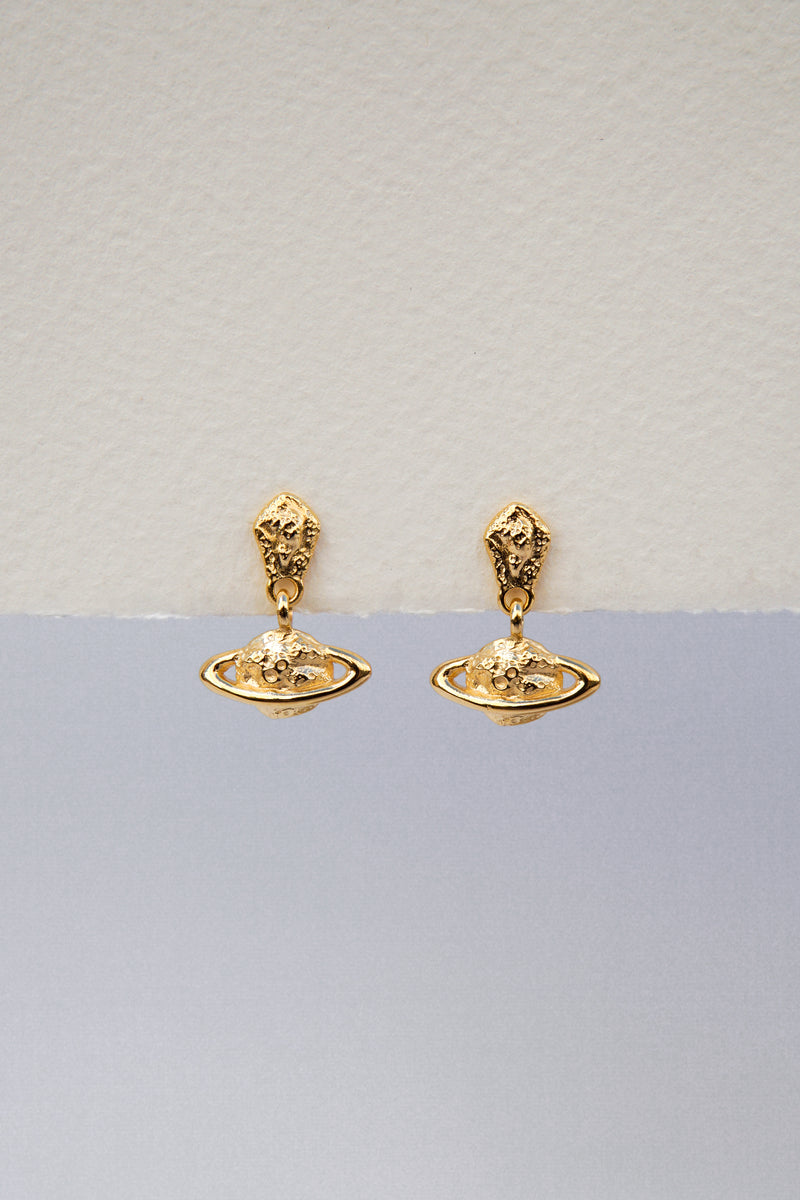 Saturn Earring Gold Plated