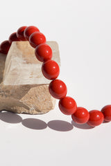 Coral Sunset Beaded Necklace Silver