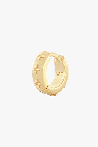 Floral Embrace Huggie Gold Plated
