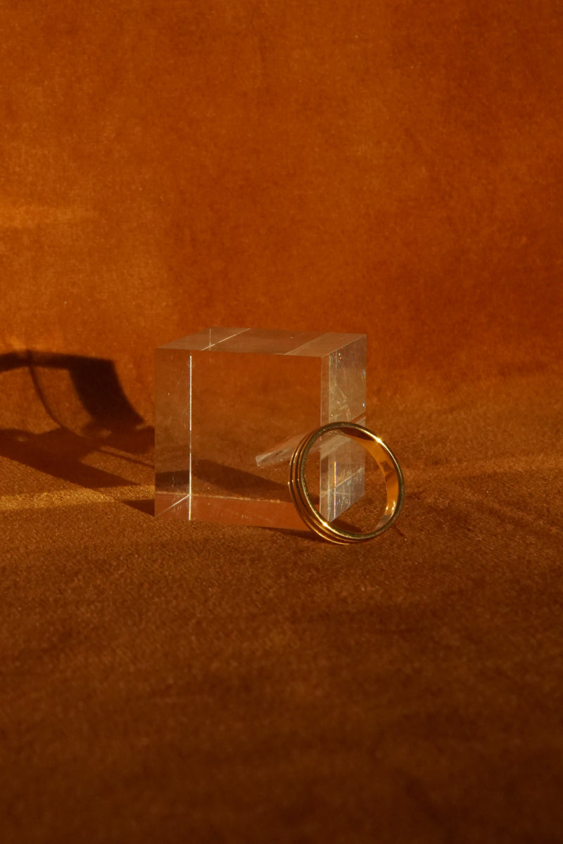 Triple pinky band 14k solid gold