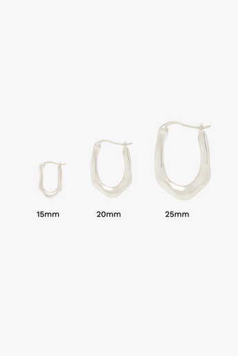 Organic oval hoop silver (15mm)