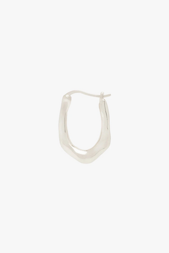 Organic oval hoop silver (20mm)