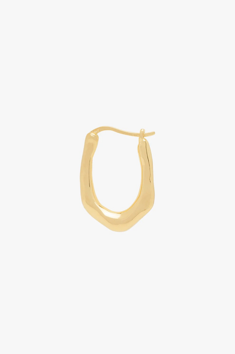 Organic oval hoop gold plated (20mm)
