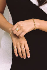 Timeless black ring gold plated
