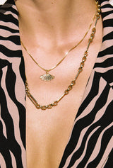 Bold link chain necklace gold plated (50cm)