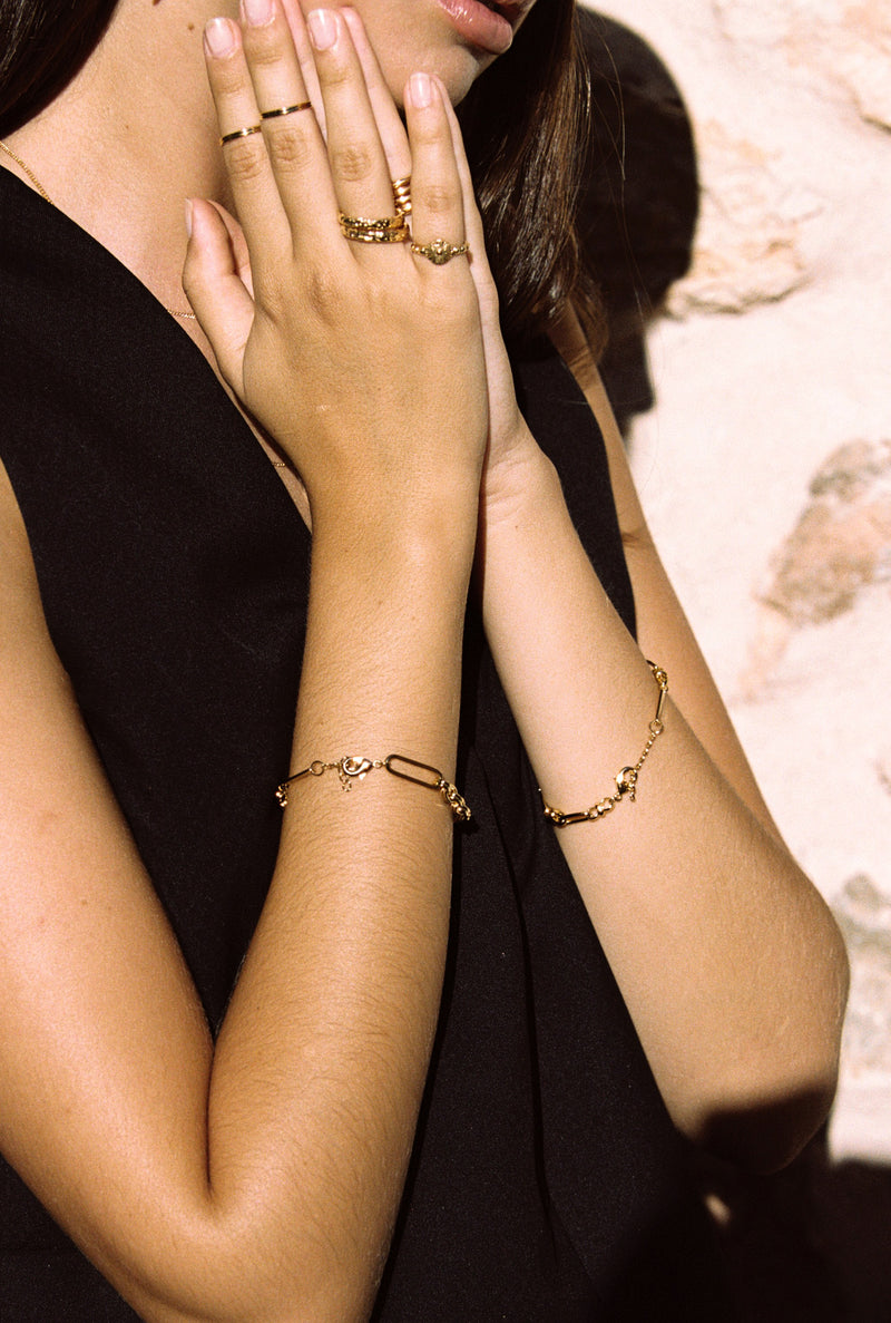 Bold link chain bracelet gold plated