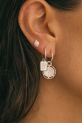 Halo coin earring silver
