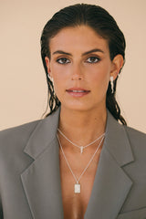 Falling star earring silver