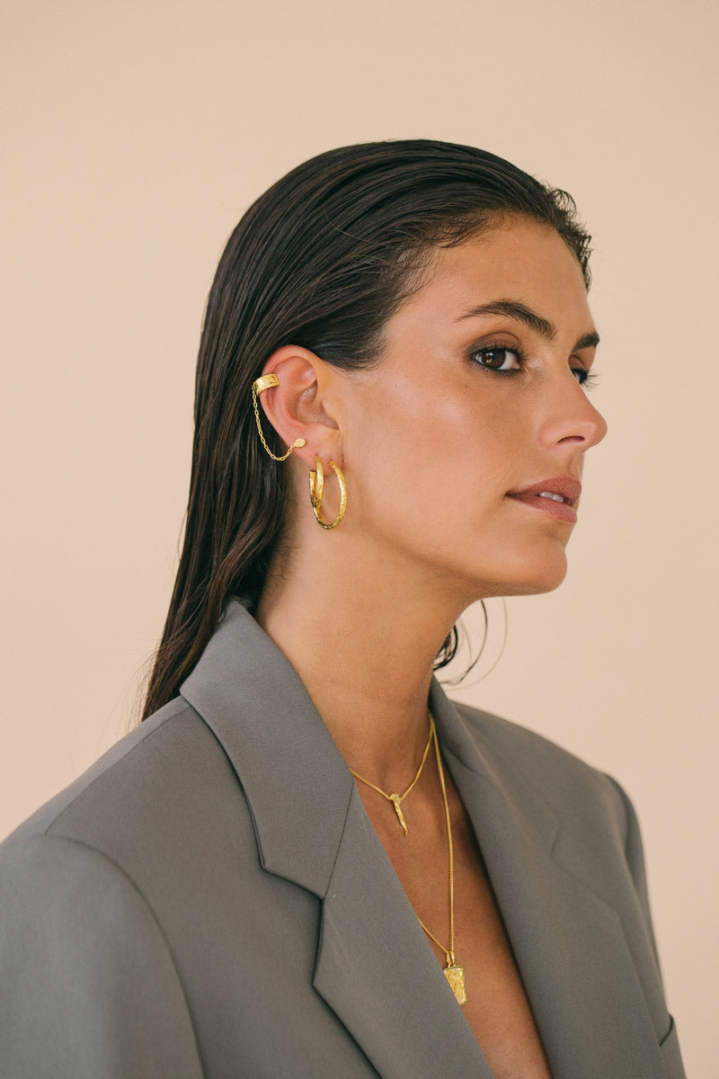 Wanderlust hammered hoop gold plated (24mm)