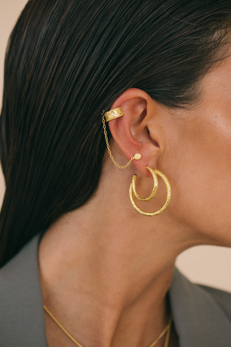 Wanderlust hammered hoop gold plated (24mm)