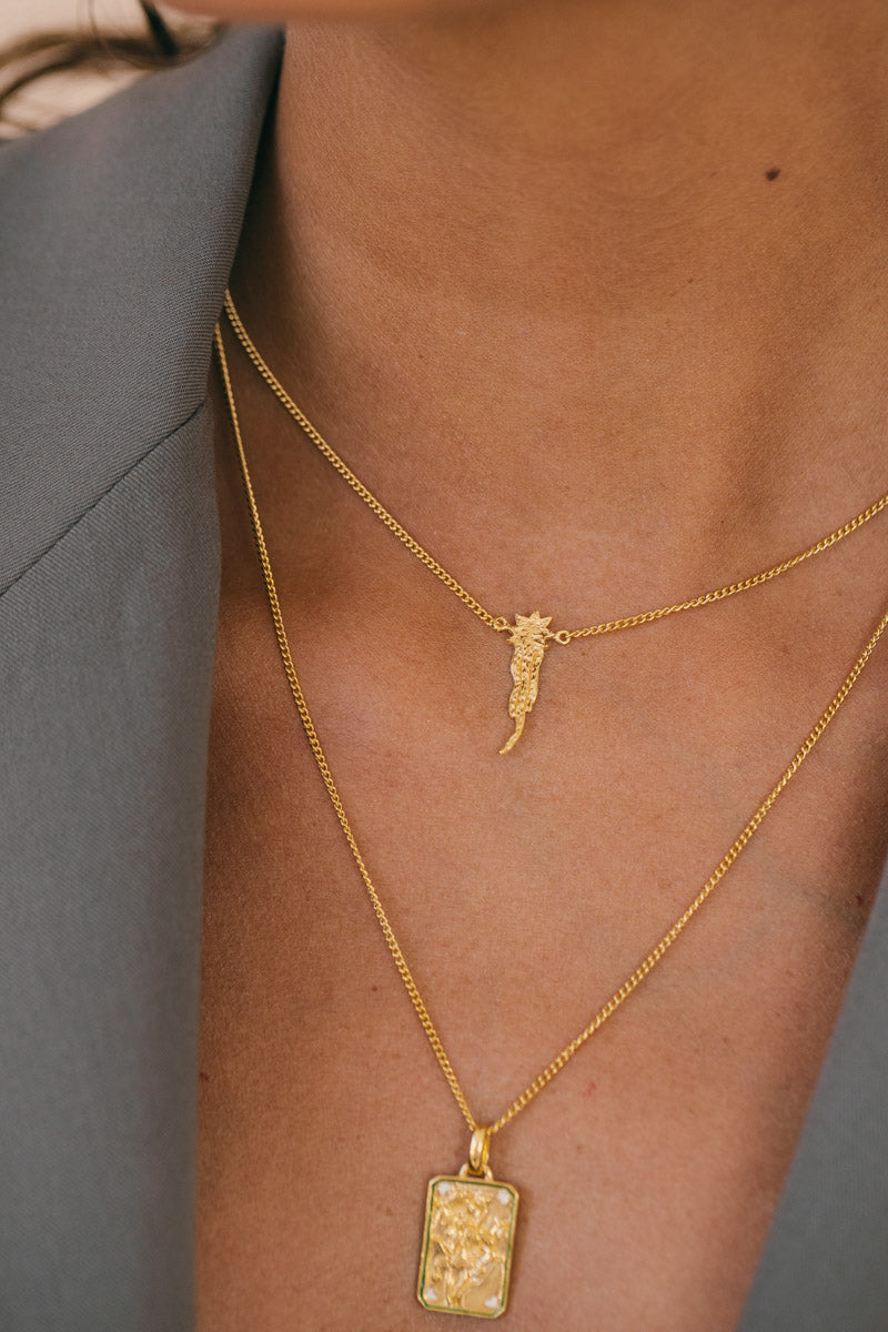 Falling star necklace gold plated 