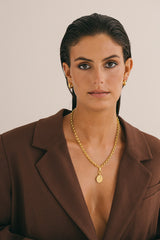 Rolo necklace with clasp gold plated (43cm)