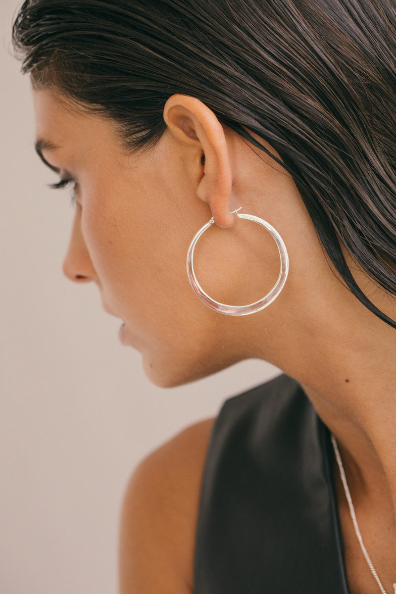 Big gypsy hoop silver (45mm)