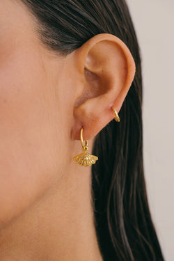 Rosario fan earring gold plated 