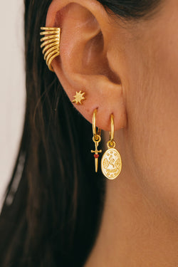 Gitano coin earring gold plated 