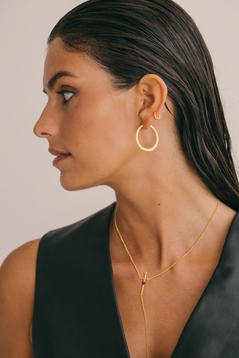 Big gypsy hoop gold plated (30mm)
