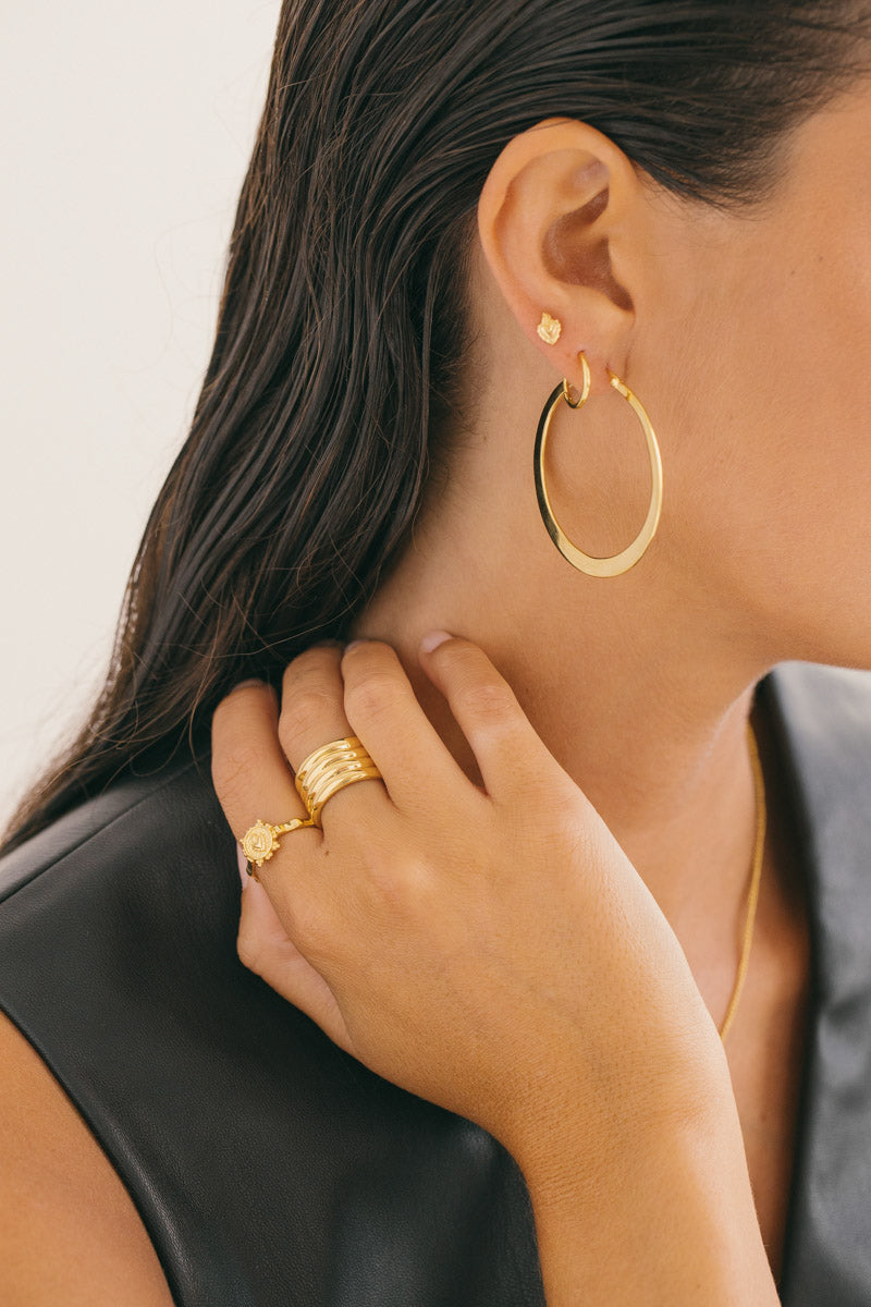Big gypsy hoop gold plated (45mm)