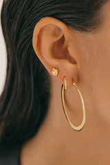 Flaming heart stud earring gold plated 