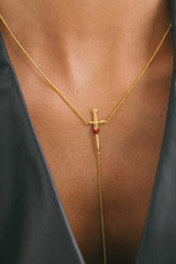 Love dagger necklace gold plated 