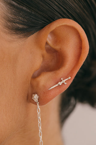 Love dagger stud silver