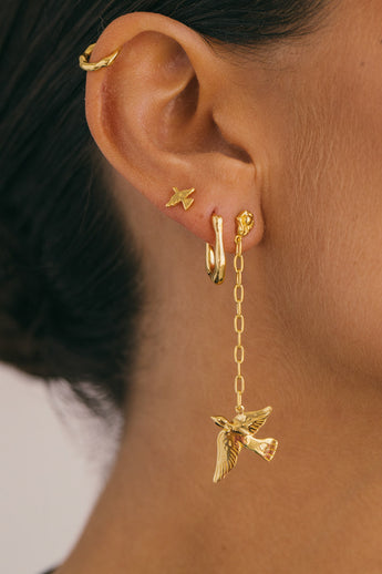 Organic oval hoop gold plated (20mm)