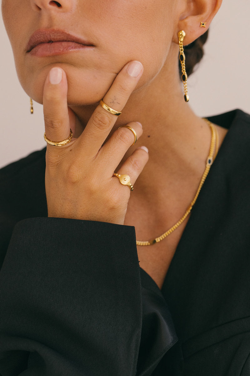 Halo pinky ring gold plated