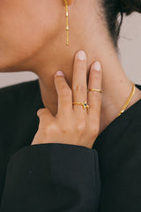 Gypsy stack ring gold plated