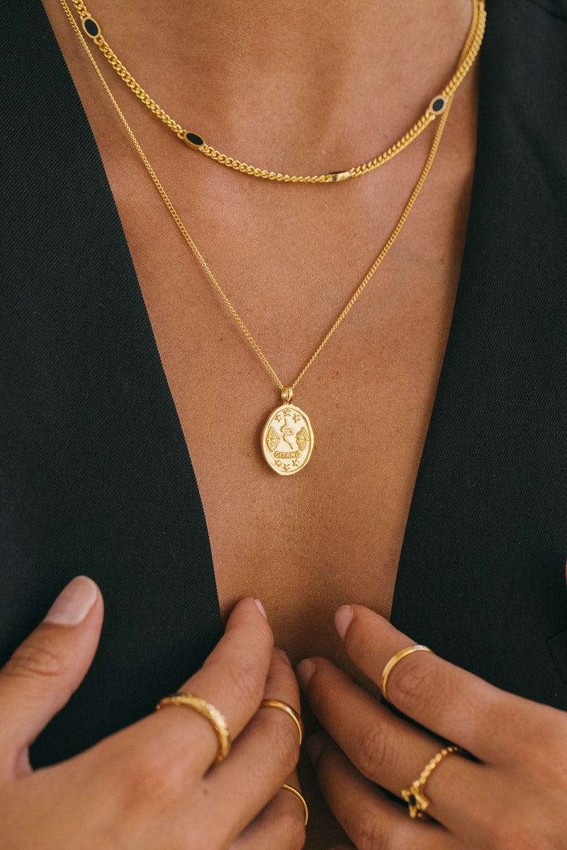 Gitano coin necklace gold plated 