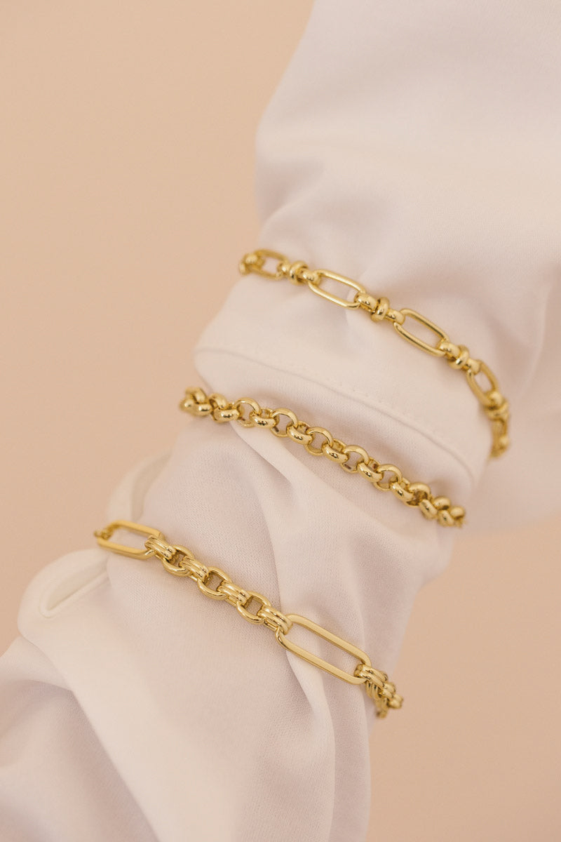 Signature chain bracelet gold plated