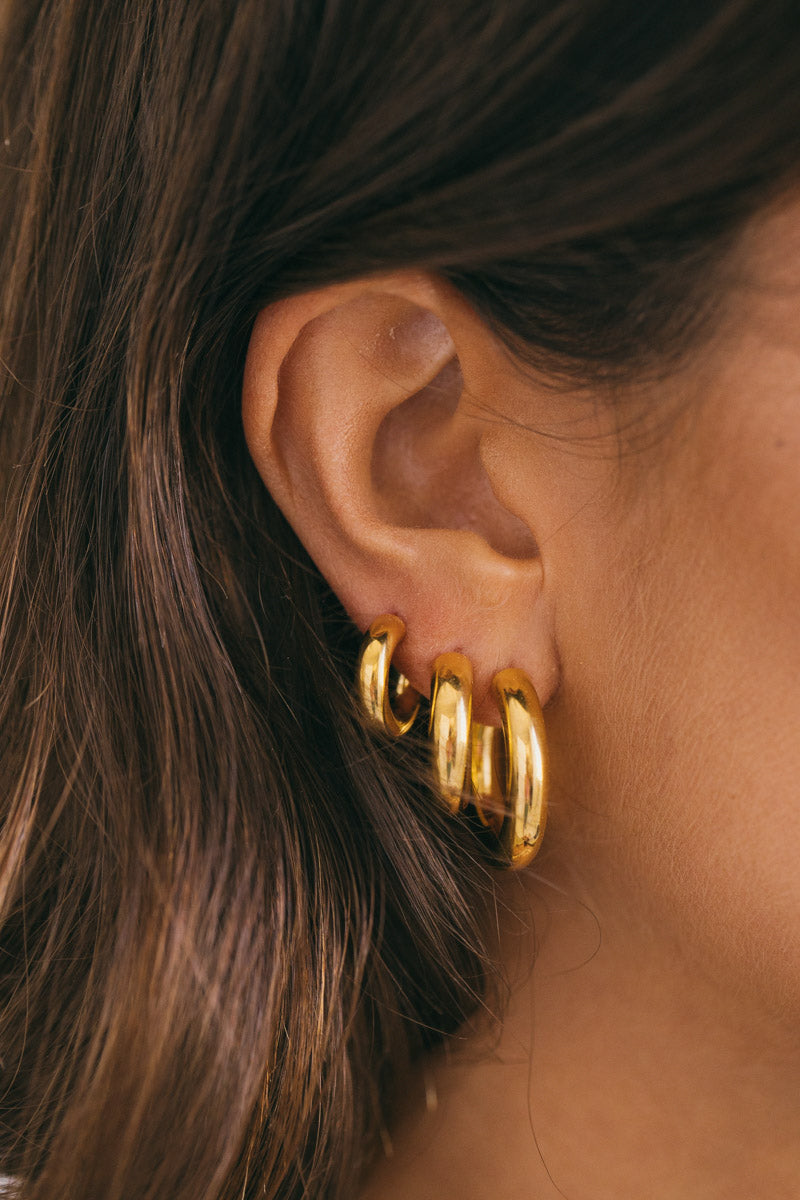 Statement chunky hoop gold plated (15mm)
